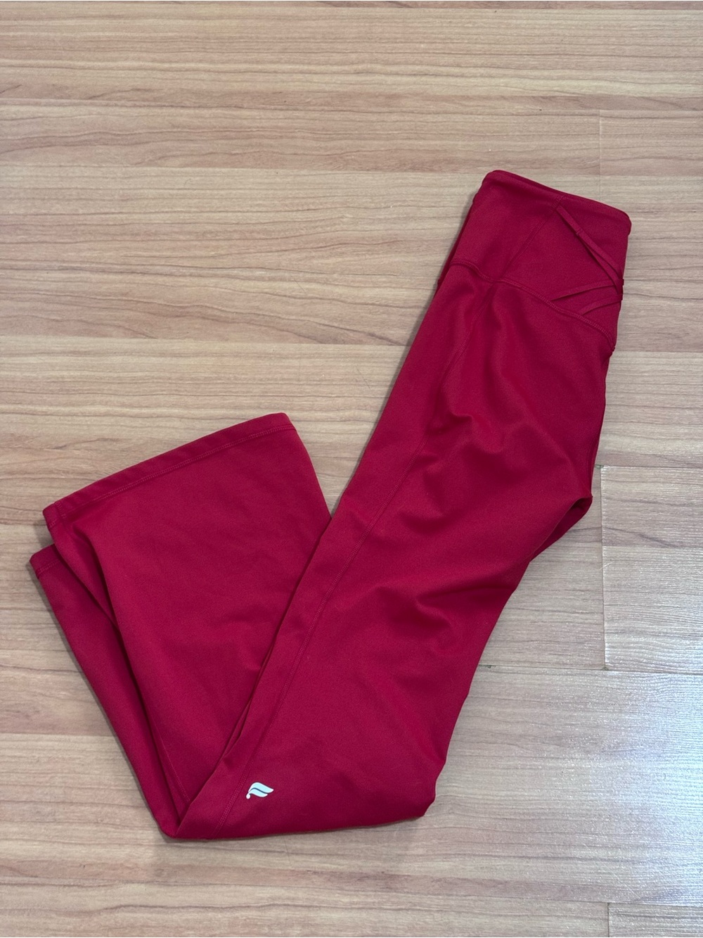 Fabletics Boost PowerHold High Waisted Flare Leggings Red S